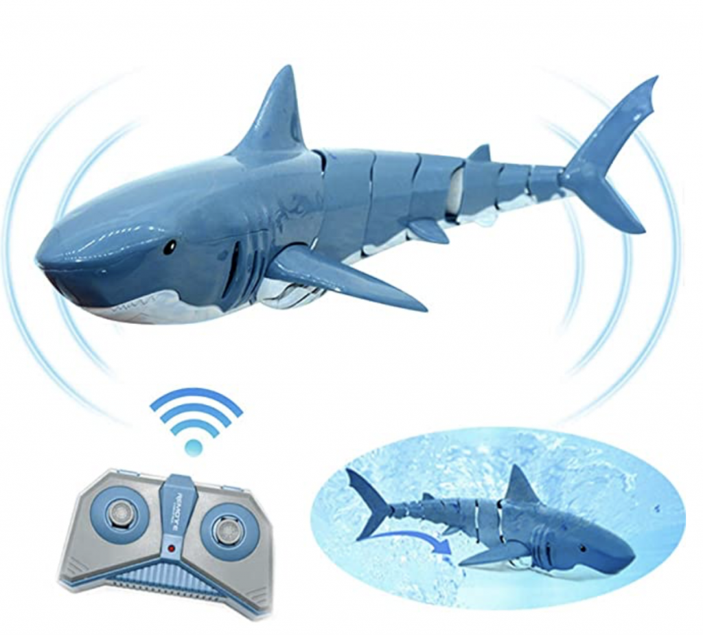 Q0KB RC Pool Toy Remote Control Shark Toy Swimming Pool Fish Toy