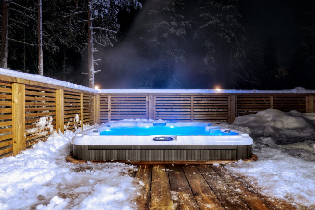 winter hot tub